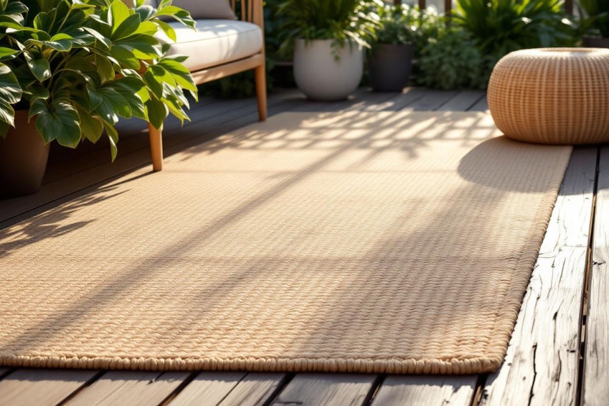 Transformez votre terrasse en havre de paix cet été avec un tapis d'extérieur
