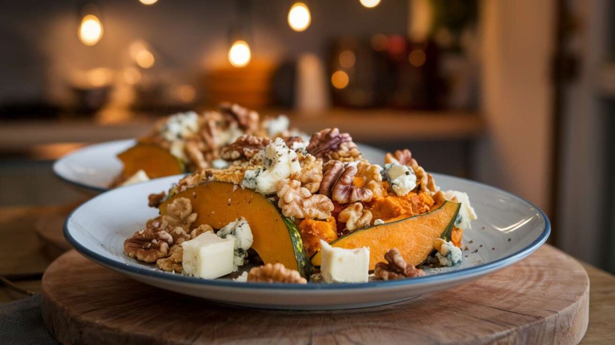 Un crumble au potimarron et fromage bleu qui réchauffe les cœurs