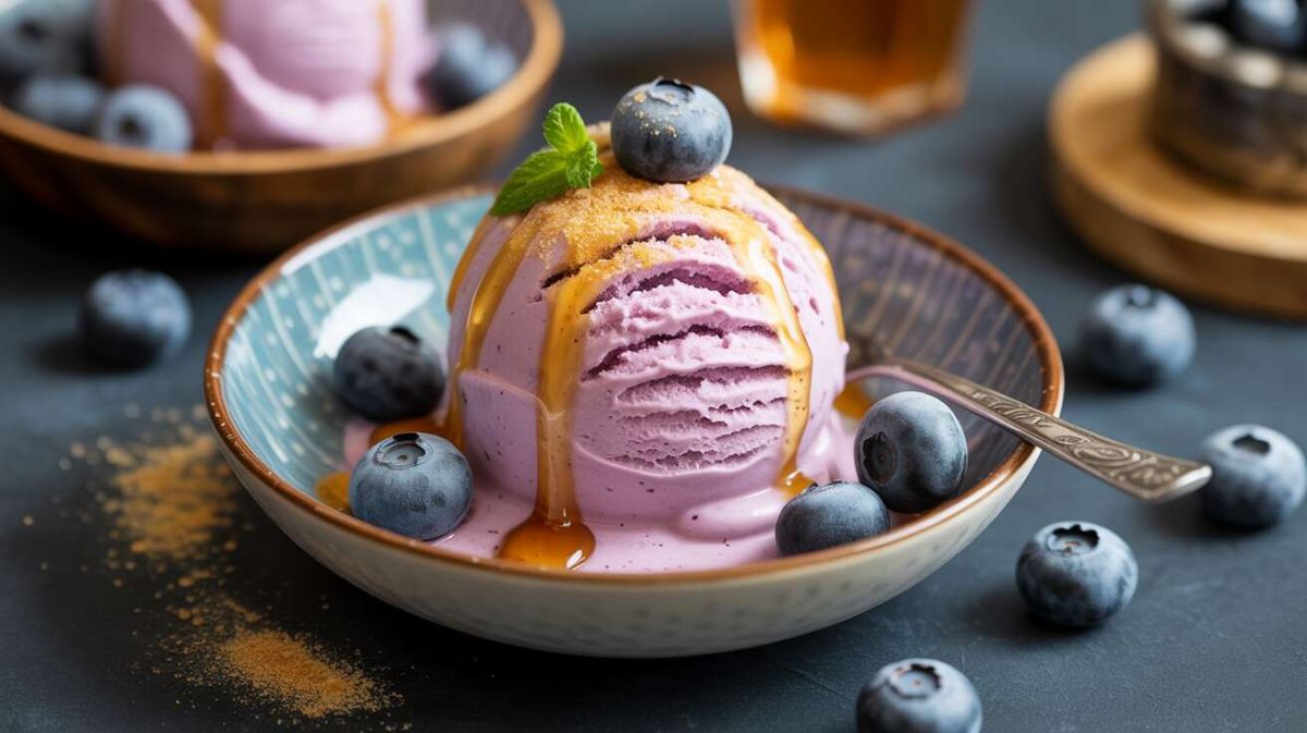 Découvrez la crème glacée légère aux myrtilles pour un été rafraîchissant