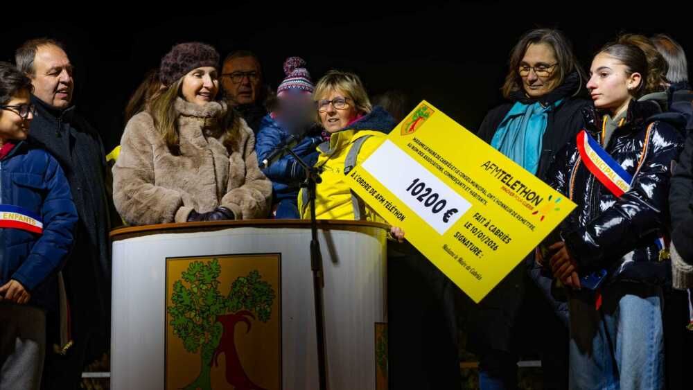 Succès du Téléthon à Cabriès : un chèque de 10 200 euros remis lors des vœux