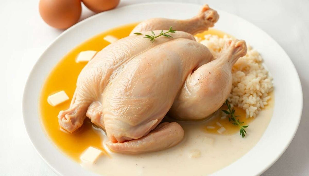 Recette authentique de la poule au pot sauce blanche