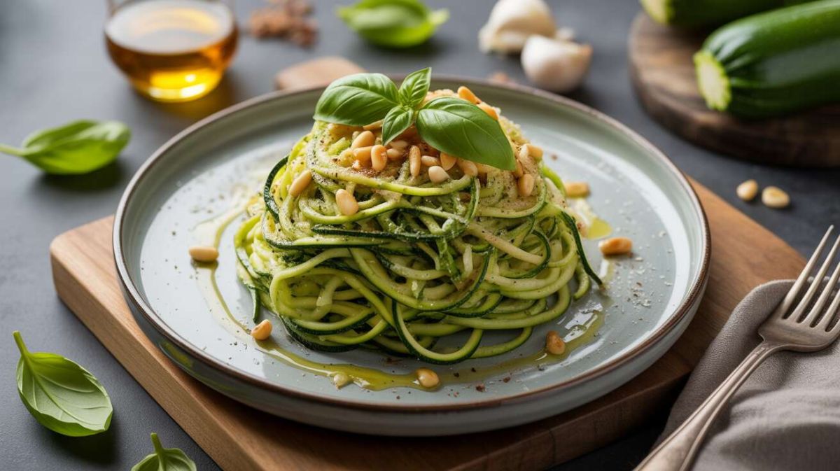 Spaghetti de courgettes au basilic : recette légère et savoureuse