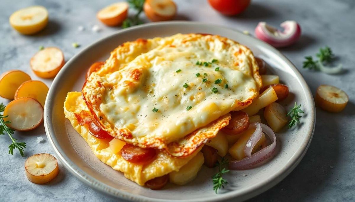 Découvrez la recette incontournable de l'omelette aux pommes de terre et oignons