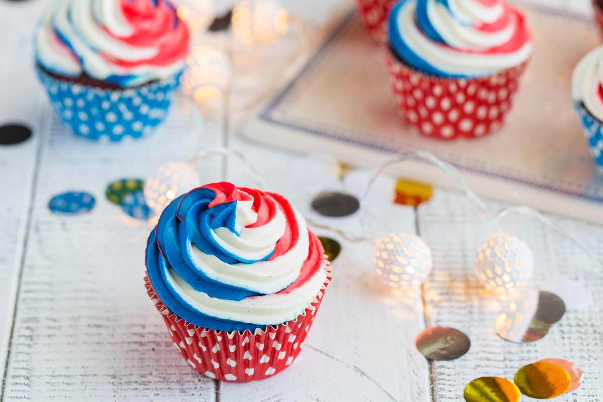 Des cupcakes tricolores pour célébrer le 14 juillet