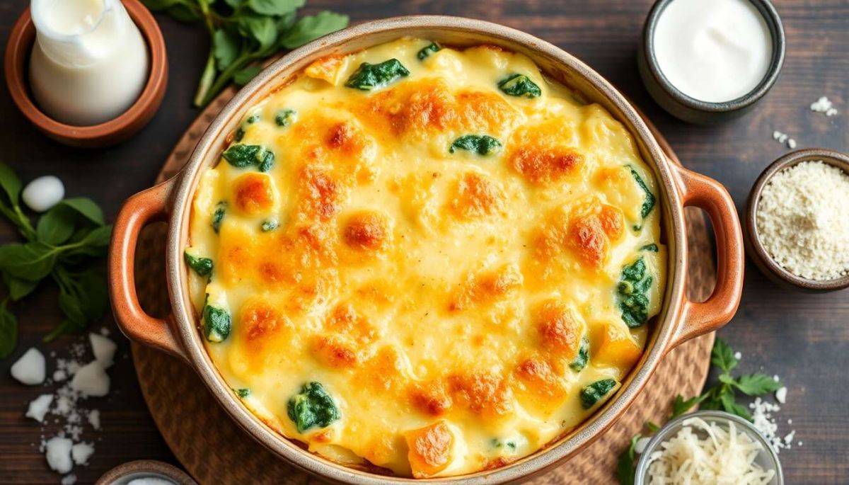 Un gratin d'épinards et de chèvre qui va vous séduire
