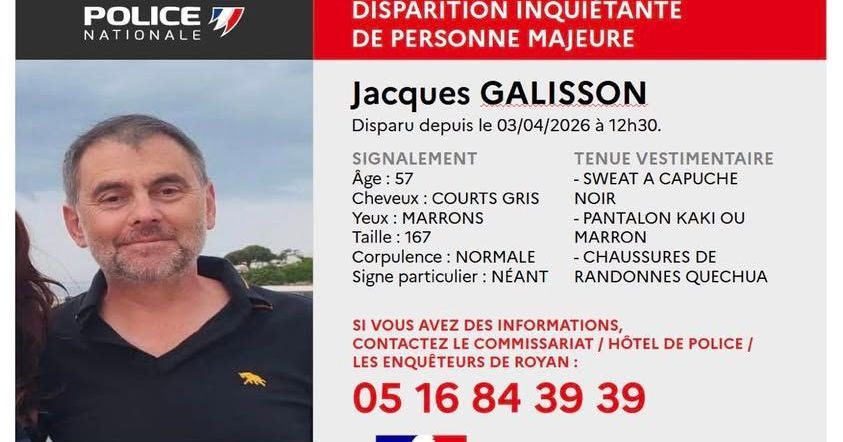 Disparition inquiétante : un enseignant de 57 ans porté manquant près de Royan