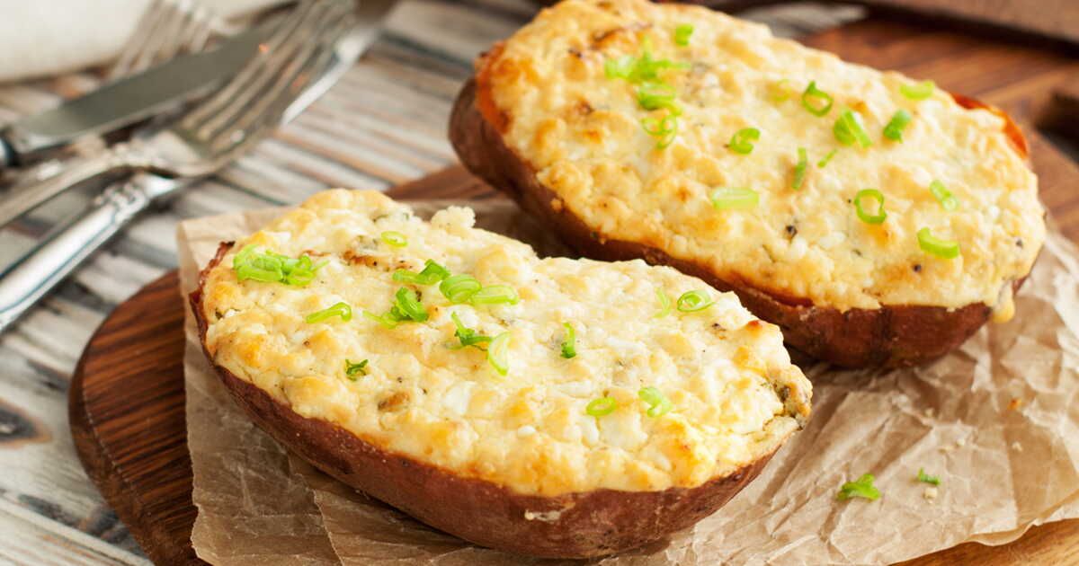 Redécouvrez le réconfort avec une patate douce farcie au fromage de chèvre et miel
