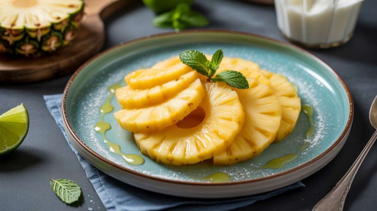 Un dessert frais et léger : le carpaccio d'ananas à la menthe