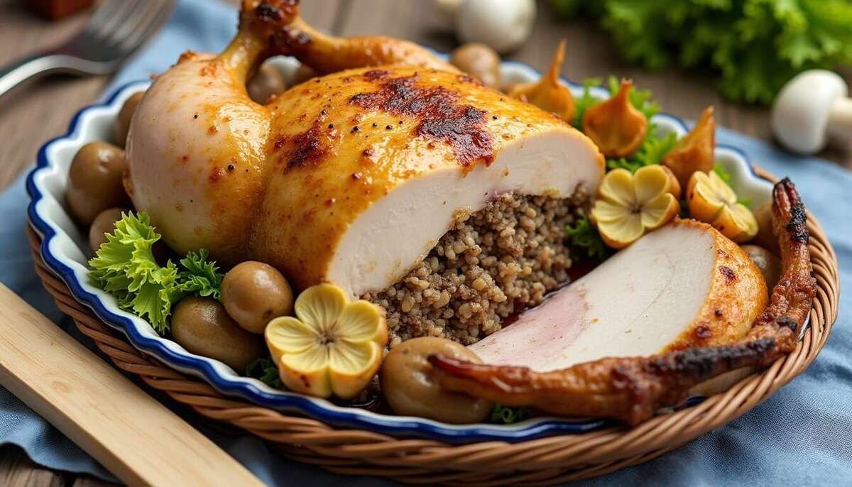 Chapon désossé farci : une recette festive à savourer