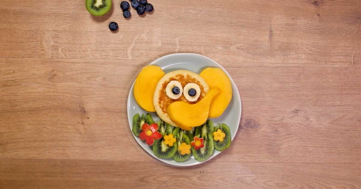 Réalisez un pancake en forme d'éléphant pour un petit-déjeuner ludique