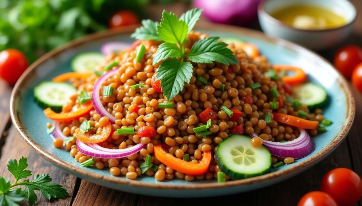 Savourez la fraîcheur de la salade de lentilles corail