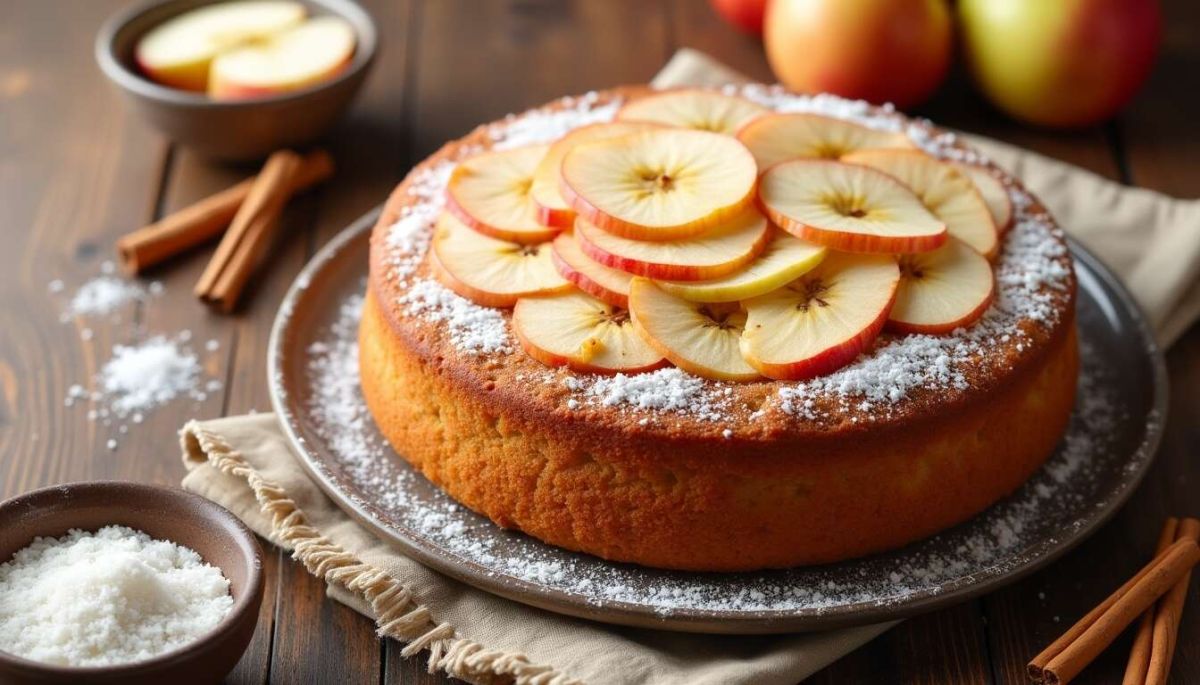 Un gâteau aux pommes sans œufs à tomber