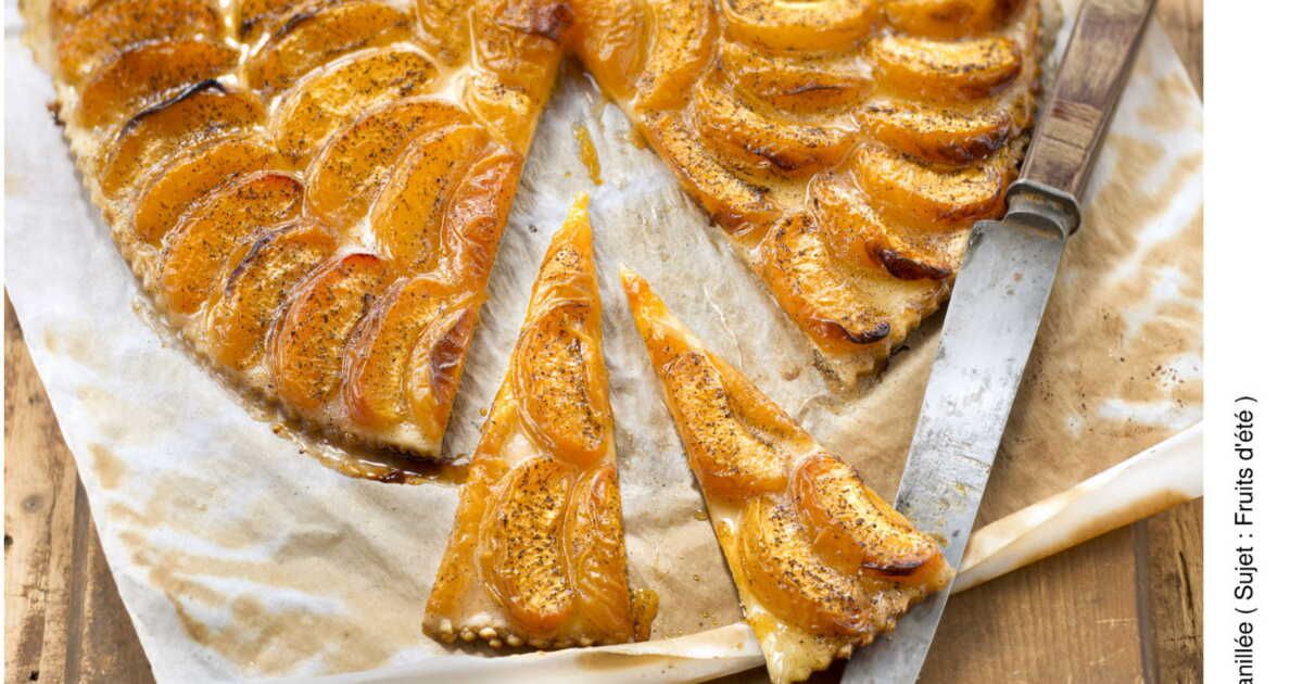 Dégustez une tarte vanillée aux abricots et amandes