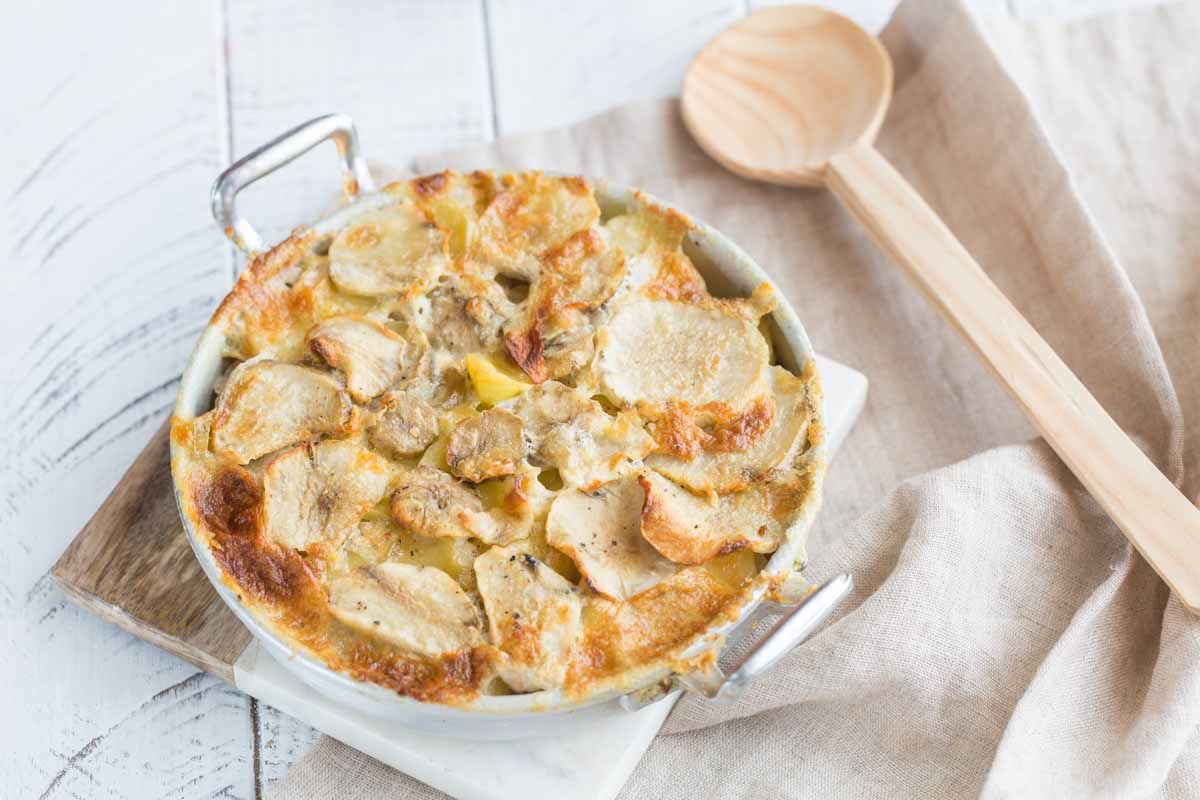 Savoureux gratin dauphinois aux topinambours