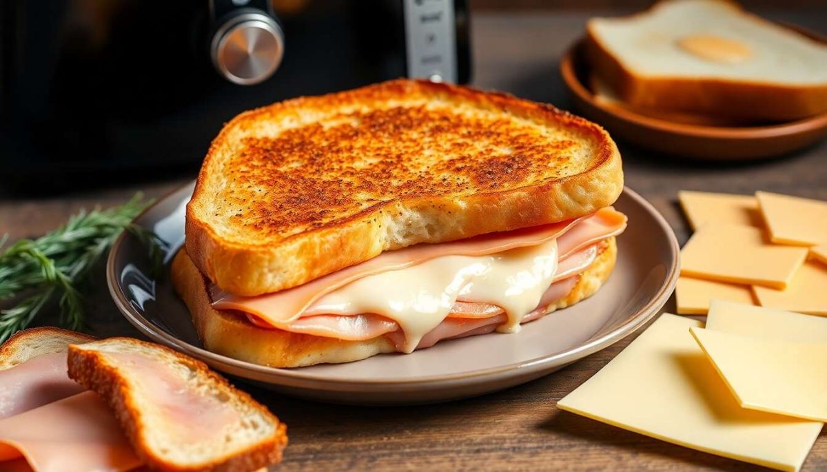 Découvrez le croque-monsieur croustillant à l'airfryer en un clin d'œil